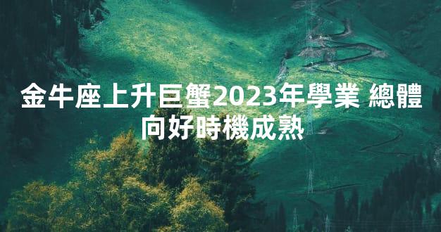 金牛座上升巨蟹2023年學業 總體向好時機成熟